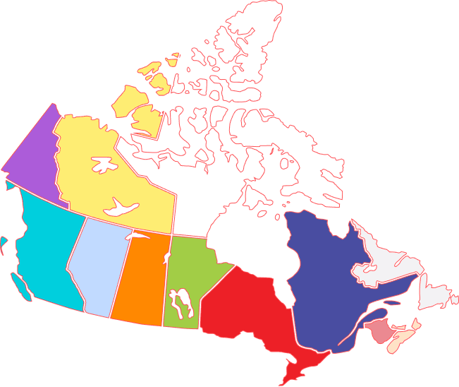 Stylized map of Canada
